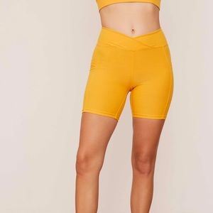 Wolven Yellow Biker Short